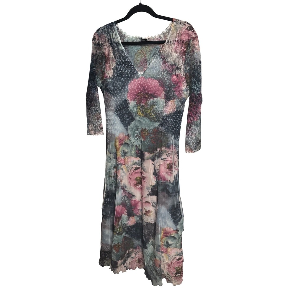NEW KOMAROV | Rapture‎ Rose Print Midi Dress Sheath Mother of the Bride Sz L